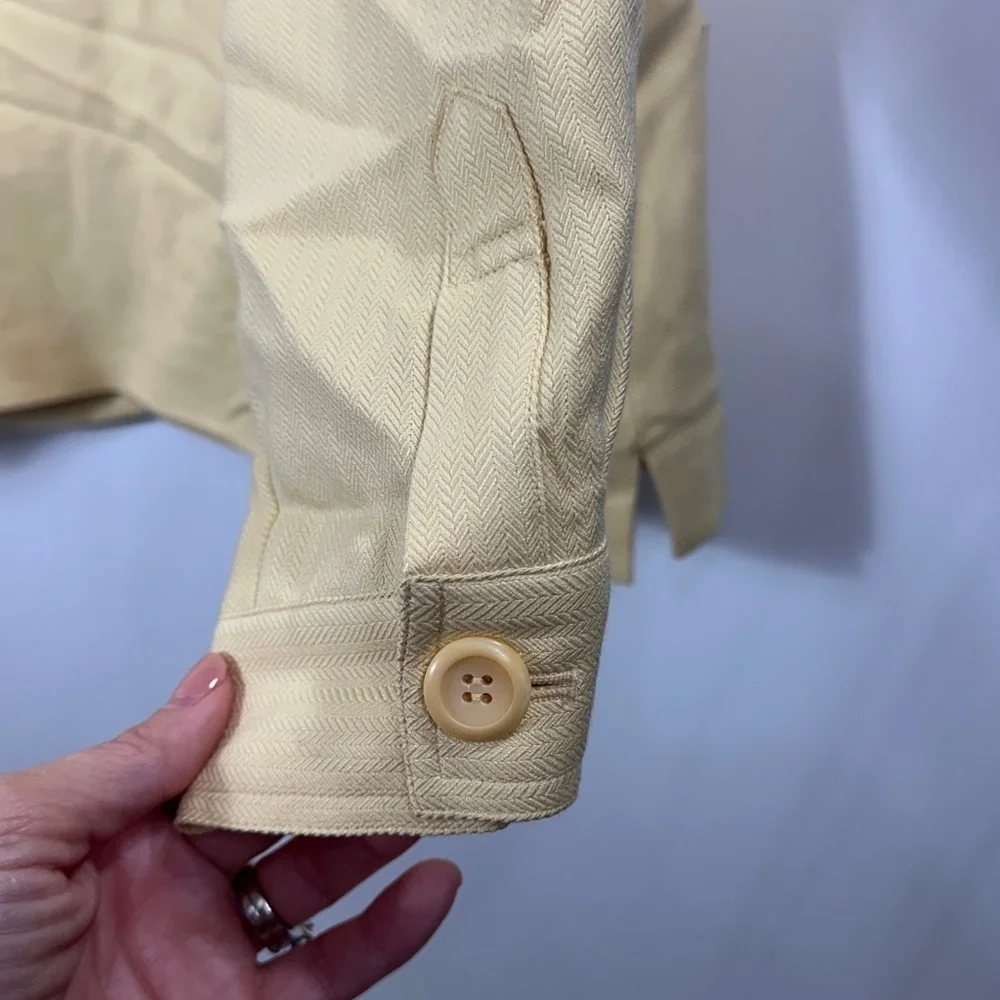 Pendleton Light Yellow Button-Up Jacket silk wool size 16. NWT.